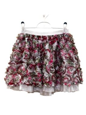 Children's Place Floral Rose Skirt Lined Tulle Pink Green Size Large (10/12)
